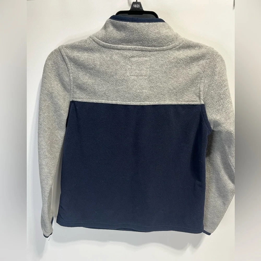 OshKosh B'gosh Boys Size 8 Quarter Zip Fleece Long Sleeve Top Gray & Navy